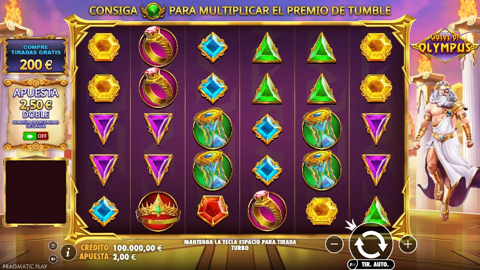 Gates of Olympus — pantalla del juego